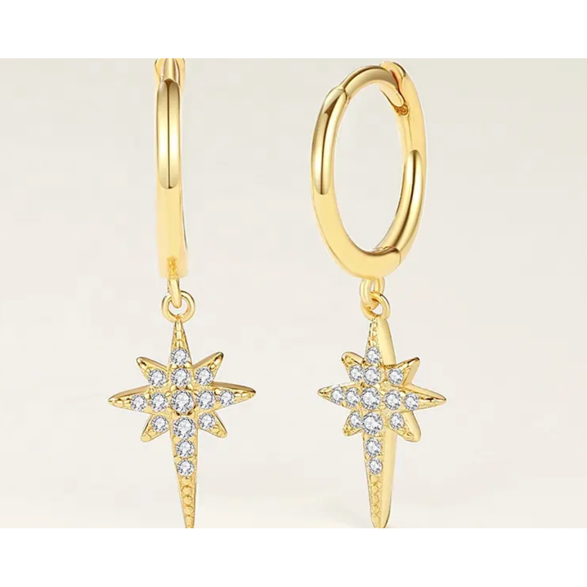 Nyx 18k gold vermeil star hoop earrings