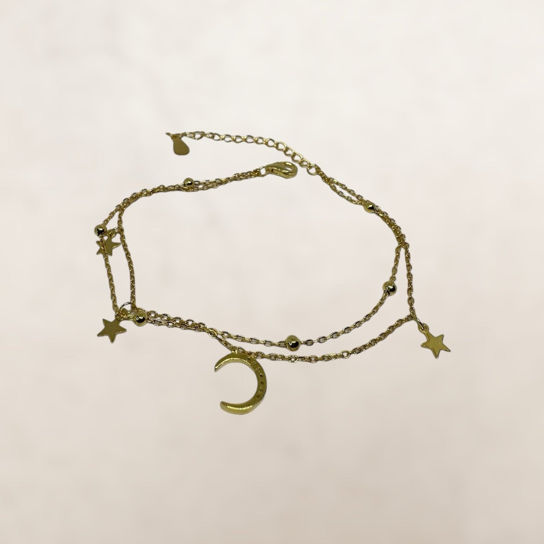 Electra Moon and stars gold bracelet