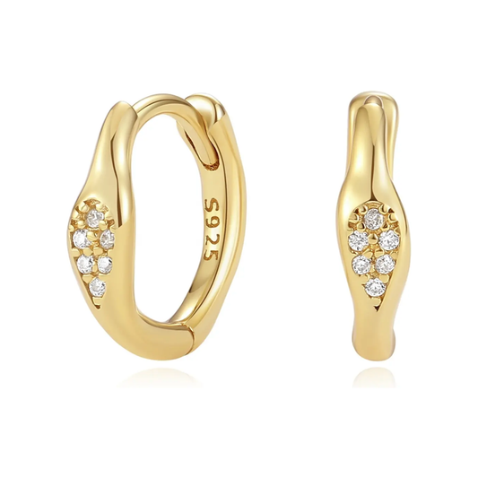 Jesse 18k gold vermeil hoop luxe earrings
