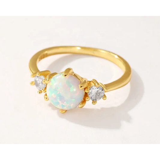 Celestia 18k gold vermeil opal ring