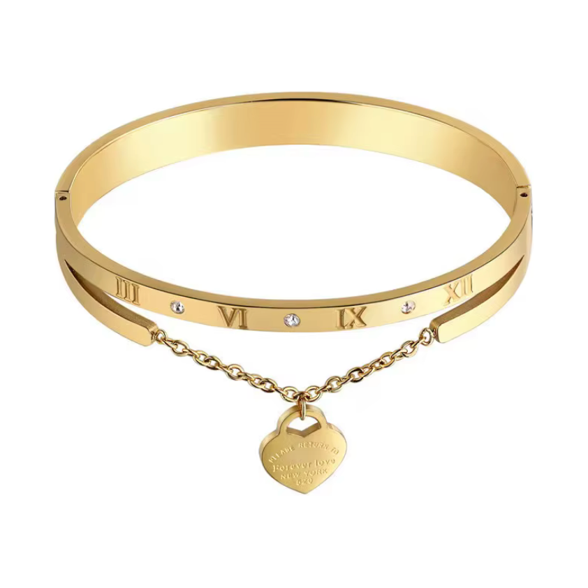 Zara New York with love gold 18k bangle