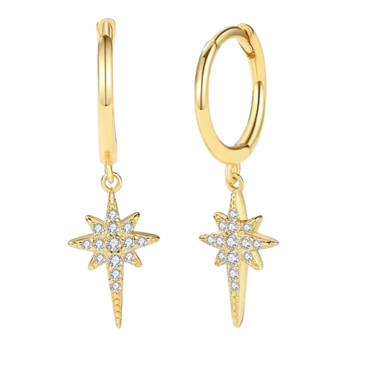 Nyx 18k gold vermeil star hoop earrings